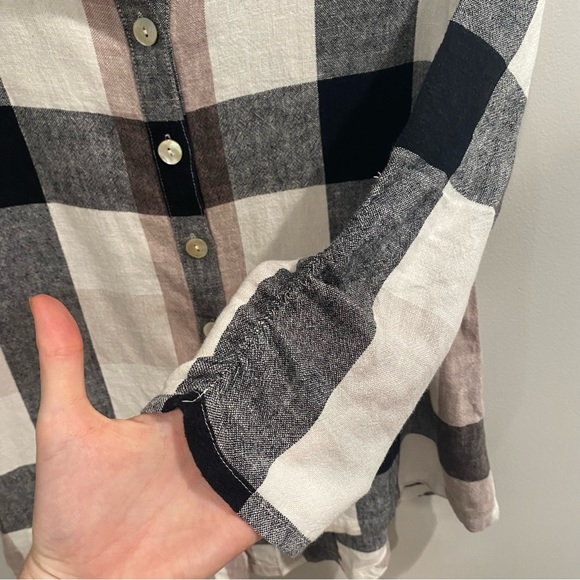 Soft Surroundings Carreaux Plaid Zip Back Button Up Shirt Size XS - Picture 7 of 12